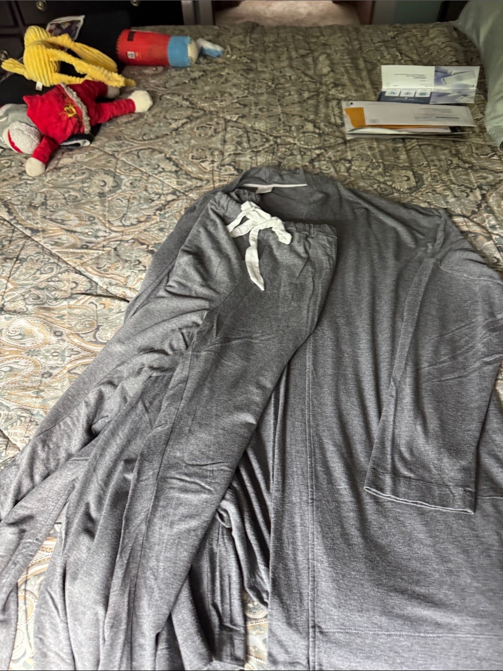 Soma Gray Lounge Cardigan and Drawstring Pants